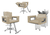 Kit Salão de Beleza 1 Cadeira Fixa + 1 Reclinável Estrela + 1 Lavatório Moderna Inox - Gil Cadeiras 