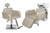 Kit Salão de Beleza 1 Cadeira Reclinável Quadrada + 1 Lavatório C/Apoio Base Inox Destak - comprar online