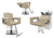 Kit Salão de Beleza 1 Cadeira Fixa + 1 Reclinável Quadrada + 1 Lavatório Moderna Inox - Gil Cadeiras 