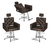 Kit Salão de Beleza Evidence Luxo 2 Cadeiras Fixas + 1 Reclinável Base Estrela - loja online