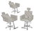 Kit Salão de Beleza Evidence Luxo 2 Cadeiras Reclináveis + 1 Fixa Base Estrela