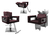 Kit Salão de Beleza 1 Cadeira Fixa + 1 Reclinável Quadrada + 1 Lavatório Base Inox Moderna Inox - Gil Cadeiras 