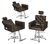 Kit Salão de Beleza Evidence Luxo 2 Cadeiras Reclináveis + 1 Fixa Base Estrela na internet