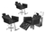 Kit Salão de Beleza 2 Cadeiras Reclináveis Estrela + 1 Lavatório C/Apoio Base Inox Evidence Luxo - loja online
