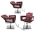 Kit Salão de Beleza Moderna 2 Cadeiras Reclináveis + 1 Fixa Base Quadrada - Gil Cadeiras 
