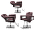 Kit Salão de Beleza Moderna 2 Cadeiras Reclináveis + 1 Fixa Base Quadrada