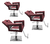 Kit Salão de Beleza Moderna 3 Cadeiras Reclináveis Base Quadrada - Gil Cadeiras 