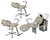 Kit Salão de Beleza 2 Cadeiras Reclináveis + 1 Lavatório Porcelana Topázio C/Apoio Base Estrela - comprar online
