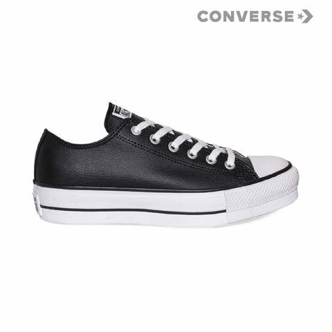 ZAPATILLAS CONVERSE ALL STAR PLATAFORMA CUERO NEGRA C166696C