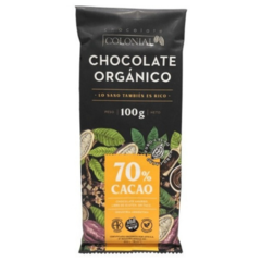 Chocolate Organico Colonial 70% Cacao 100g Sin tacc