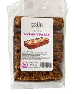 Barritas Veganas Avena y Pasas Grun (6 unid)