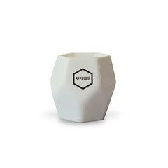 Mate hexagonal de cerámica artesanal Blanco BEEPURE