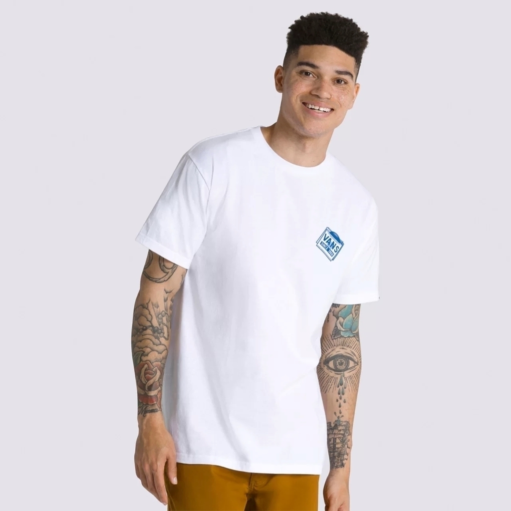 Camiseta Vans Record Lab Branca - Evolution Skateshop