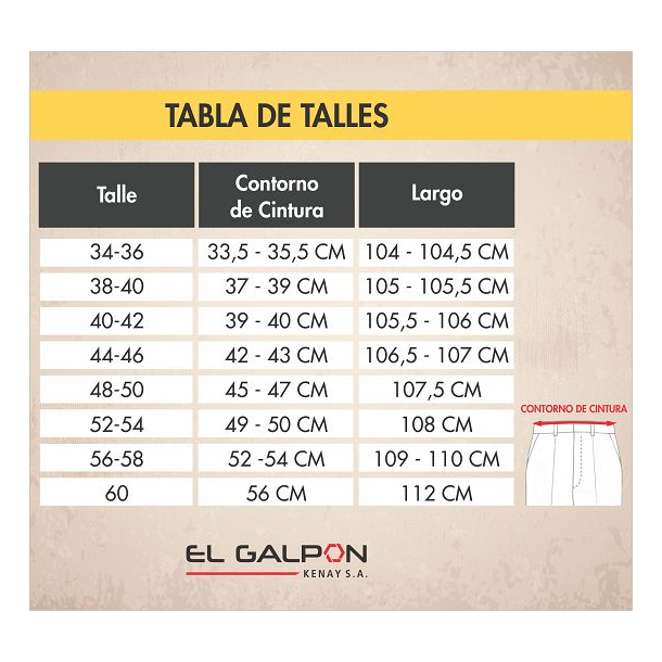 Tabla de talles de bombachas new arrivals