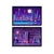 Quadro Decorativo Cidades noite Neon Vaporwave Kit com 2 Telas - comprar online