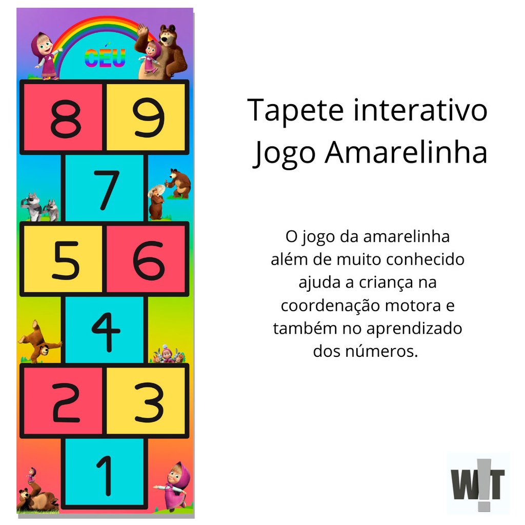 Tapete Infantil Interativo Amarelinha Menina