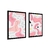 Quadros Decorativos Abstrato Riscos Rosa E Preto Kit 2 Telas