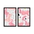 Quadros Decorativos Abstrato Riscos Rosa E Preto Kit 2 Telas - comprar online