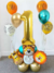 1 Kit Balão Infantil 18 Peças Safari animais de desenho animado 1 aninho / aniversário / 1 ano / 1 mês / bebê e mesversario on internet