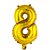 1 uni Balão metalizado dourado Gigante 75 cm - Número 8