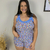 Pijama Short Doll Malha Fria - E105 Azul bebê Estampado
