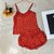 Pijama Baby Doll Malha Fria - Vermelho Estampado E125