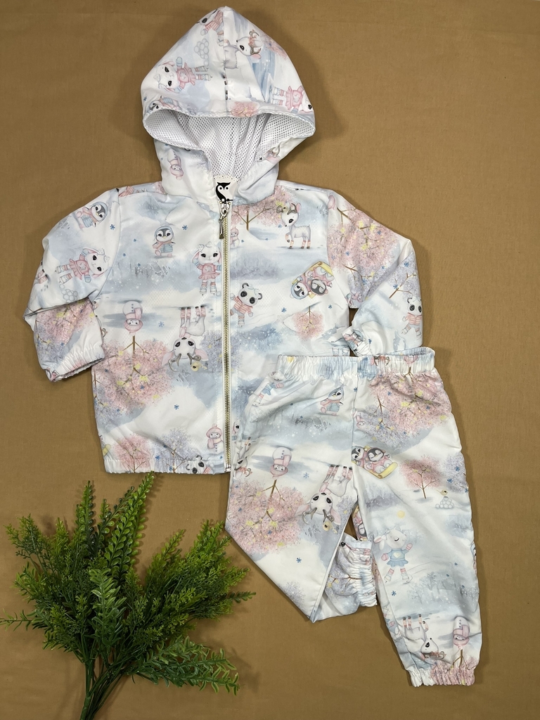 Conjunto Corta Vento Polar Azul Comprar em Daddy Owl