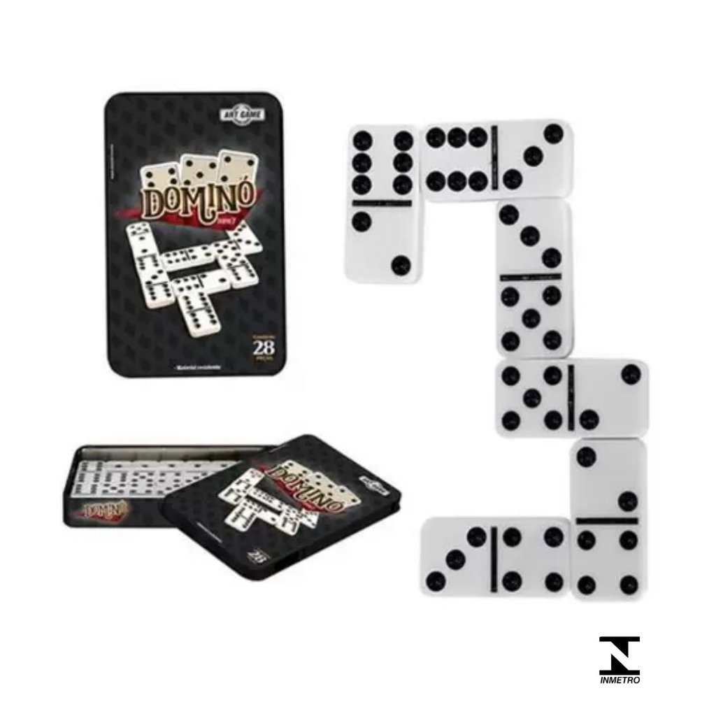 Jogo de Domino lata 28 pecas 2 a 4 jogadores