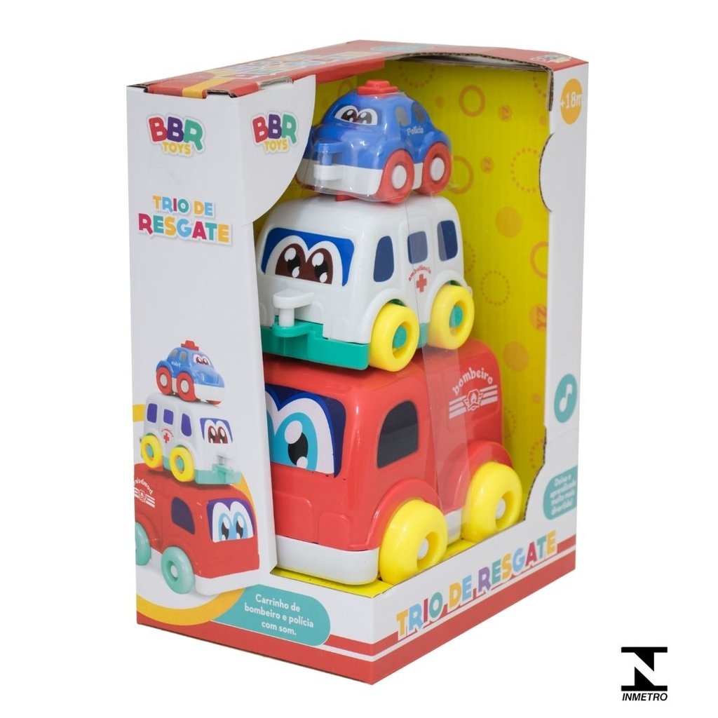 KIt Caminhão bombeiro e ambulância de brinquedo infantil carrinho