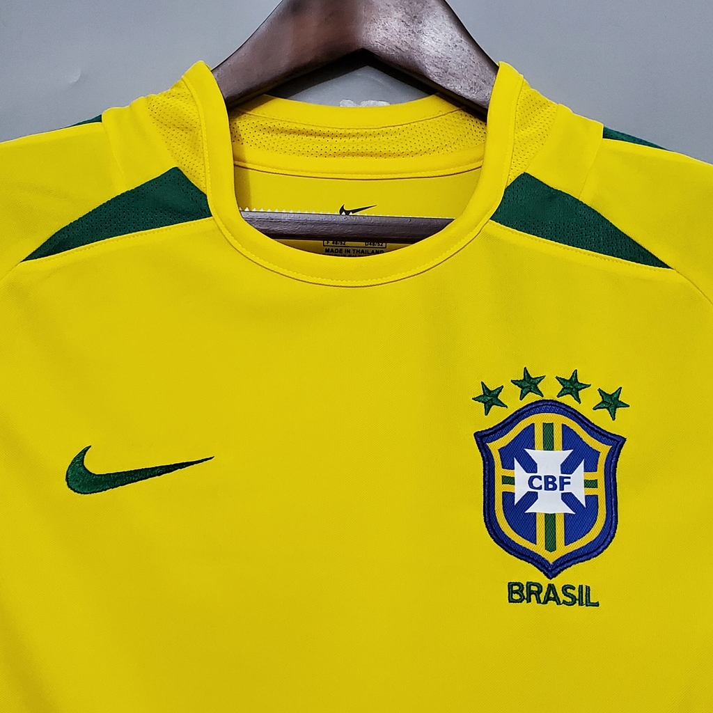 Camisa Brasil I 2002 - Amarela - Retrô (penta)