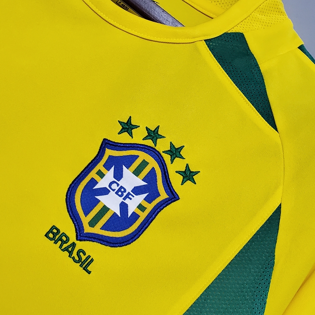 Camisa Brasil I 2002 - Amarela - Retrô (penta)