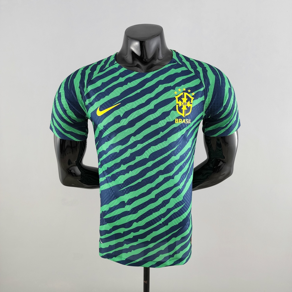 Camisa Pré-jogo/Aquecimento Brasil 2022 Jogador - Azul e verde