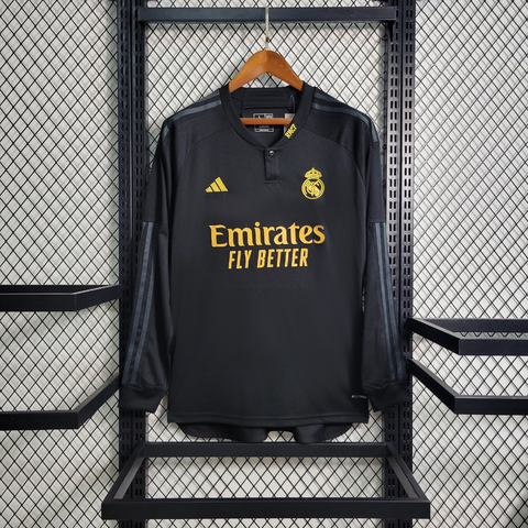 Camisa preta real madrid fashion