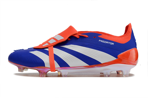 Chuteira Adidas Predator FoldOver Tongue Campo Azul e Laranja
