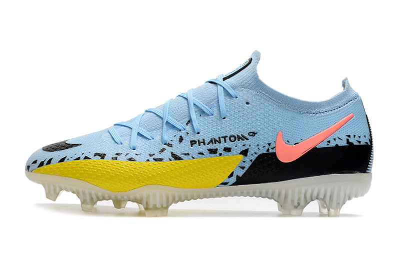 Chuteira Campo Nike Phantom GT2 Elite Azul e Amarela