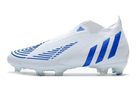 Chuteira Campo Adidas Predator Edge+ Branco e Azul