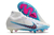 Chuteira de Campo Nike Air Zoom Mercurial Superfly 9 Elite Trava Mista Branco e Azul