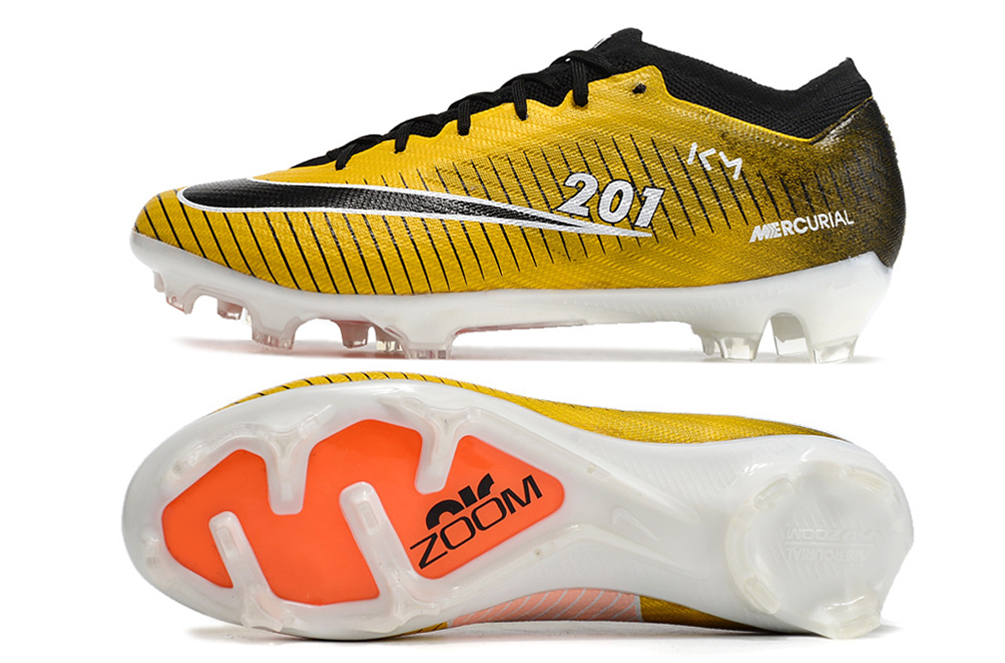 Chuteira de Campo Nike Air Zoom Mercurial Vapor 15 Elite Amarela e Pre