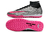 Chuteira de Society Nike Air Zoom Mercurial Superfly 9 Elite Cinza e Rosa