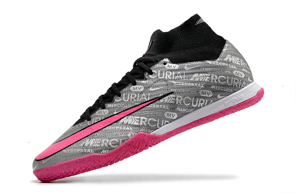 Chuteira de Futsal Nike Air Zoom Mercurial Superfly 9 Elite Cinza e Ro