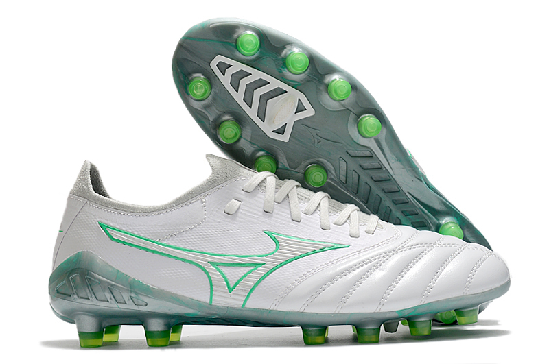 Chuteira Mizuno Morelia Neo III Campo Branco e Verde