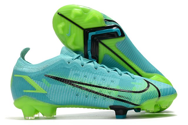 Chuteira Nike Mercurial Vapor 14 Elite - Campo - Azul e verde