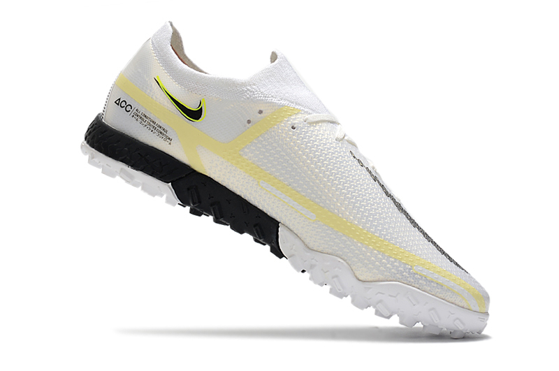 Chuteira Society Nike Phantom GT Pro Branco e Dourado