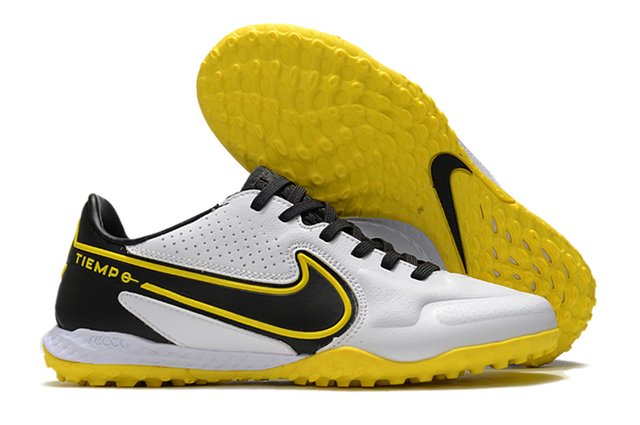 Chuteira Society Nike Tiempo Legend 9 Pro Branco e Amarelo