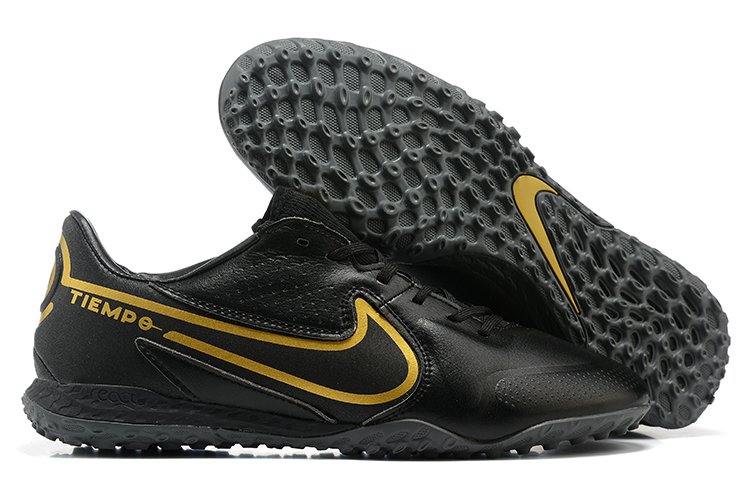 Chuteira Society Nike Tiempo Legend 9 Pro Preto e Dourado
