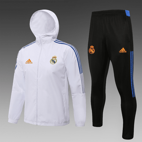 Conjunto Corta Vento Real Madrid branco - 2021/22