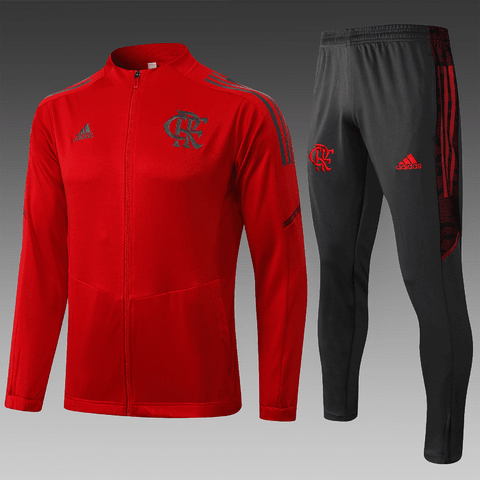 Conjunto de Agasalho Flamengo Vermelho 2021 22