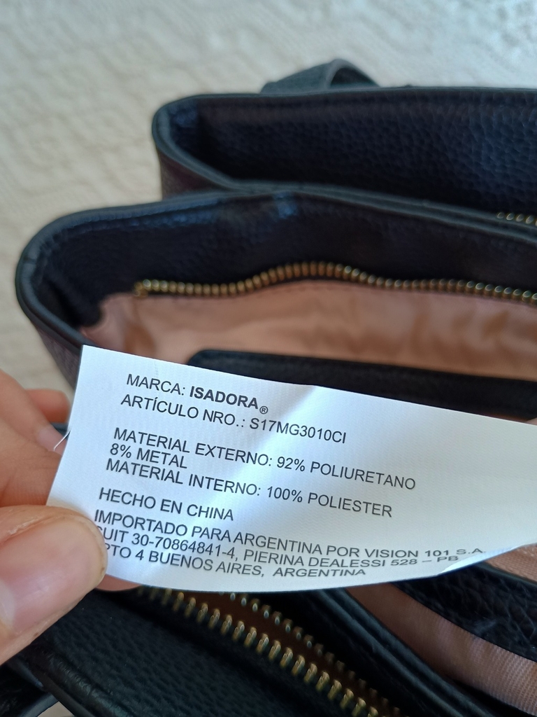 Cartera Isadora negra con dorado