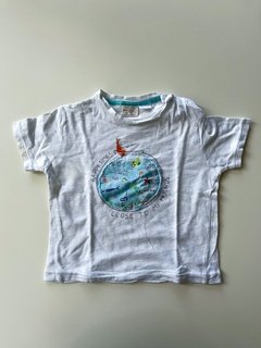 Remera Zara Baby Blanca Con Estampa De Pecera Talle 9 12 M