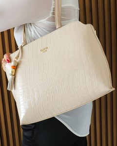 Bolsa de Couro Shopping Bag 2650 Creme na internet